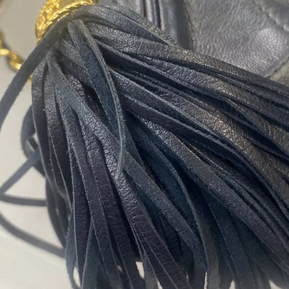 CHANEL CC Matelasse Tassel Chain Mini Shoulder Bag Leather BE GHW VTG 653RK830 - Picture 4 of 16